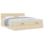 VidaXL Cadre de lit ottoman avec matelas crème 160x200 cm tissu