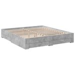 vidaXL Cadre de lit avec tiroirs sans matelas gris béton 180x200 cm