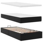 VidaXL Cadre de lit ottoman avec matelas noir 90x200 cm similicuir