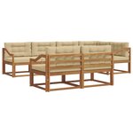 vidaXL Ensemble de canapés d'extérieur 8 pc Naturel et Beige