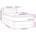 vidaXL Sommier à lattes de lit et matelas Crème 90x190 cm Tissu