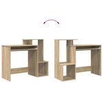vidaXL Bureau en chêne de Sonoma Chêne de Sonoma MDF avec placage en chêne