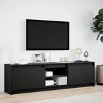 vidaXL Meuble TV avec LED noir 180x34x50 cm bois d'ingénierie