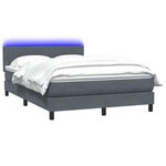 vidaXL Sommier à lattes de lit et matelas et LED gris foncé 140x220cm velours