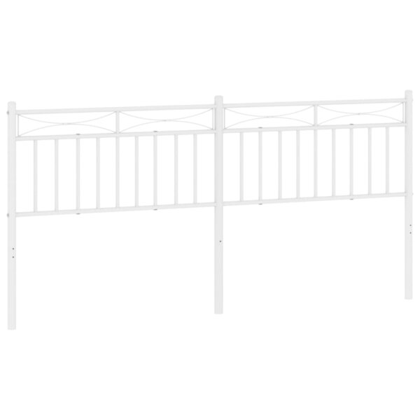 vidaXL Tête de lit métal blanc 180 cm