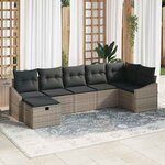 vidaXL Ensemble de canapé de jardin 7 Pièces Gris 55 x 62 x 69 cm