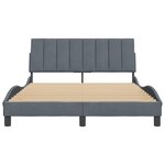 vidaXL Cadre de lit sans matelas Hanko gris foncé 140x190 cm velours