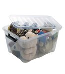 Lot de 5 boîtes de rangement 30L - plastique transparent