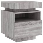 vidaXL Armoires de chevet avec lumières LED 2 Pièces sonoma gris