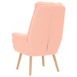 vidaXL Fauteuil relaxant en tissu rose pelucheux