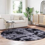 vidaXL Tapis Shaggy à poils longs NAVARRA gris foncé 200x200 cm