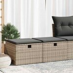 vidaXL Salon de jardin 2 Pièces avec coussins gris résine tressée acacia