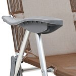 vidaXL Chaises de camping pliantes et repose-pied lot de 2 marron