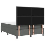 vidaXL Lit à ressort avec matelas gris foncé 160x200 cm en tissu