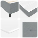 vidaXL Lit à ressorts avec matelas et LED grise  120 x 190 cm  en tissu