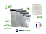 Kit emballage colis express - lot de 40 pochettes plastiques (10 pochettes x 4 formats)
