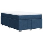 vidaXL Sommier à lattes de lit avec matelas bleu 120x190 cm tissu