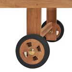 vidaXL Chaise longue avec coussin Bois de teck solide Crème