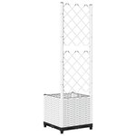 vidaXL Jardinière avec treillis Blanc 40x40x136 cm PP