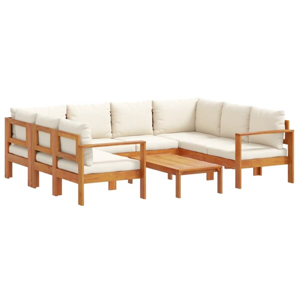 vidaXL Salon de jardin avec coussins 6 Pièces bois d'acacia solide