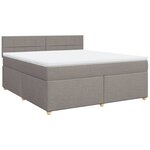vidaXL Sommier à lattes de lit avec matelas Taupe 180x200 cm Tissu