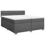 vidaXL Sommier à lattes de lit avec matelas Gris foncé 200x200cm Tissu