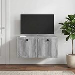 vidaXL Meuble TV mural Sonoma gris 59 5 x 41 x 30 cm Bois d'ingénierie