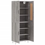vidaXL Buffet haut Sonoma gris 69 5x34x180 cm Bois d'ingénierie