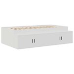 vidaXL Cadre de lit avec rangement Blanc 90 x 190 cm Bois d'ingénierie