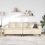 vidaXL Canapé Crème 250 x 188 x 76 cm Tissu en velours côtelé