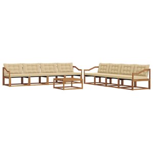 vidaXL Ensemble de canapés d'extérieur 9 Pièces Naturel et Beige