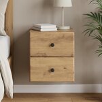 vidaXL Cabinet de chevet mural Chêne artisanal 34 5 x 33 x 40 cm