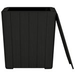 vidaXL Table de jardin avec couvercle amovible noir polypropylène