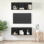 vidaXL Meubles TV muraux 2 Pièces Chêne noir 37 x 37 x 107 cm