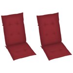 vidaXL Chaises inclinables de jardin lot de 2 et coussins Bois acacia