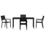 vidaXL Ensemble de Salle à Manger de Jardin 5 Pièces Noir HDPE