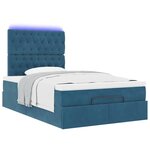 vidaXL Cadre de lit ottoman avec matelas bleu foncé 120x190 cm velours