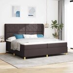 vidaXL Lit à ressorts avec matelas gris foncé 90x190 cm Marron foncé