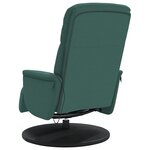 vidaXL Fauteuil inclinable de massage repose-pied vert foncé velours