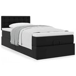 VidaXL Lit ottoman avec matelas noir 90x190 cm similicuir