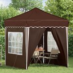 vidaXL Tente de fête pop-up 195 x 195 x 245 cm Marron Tissu Oxford