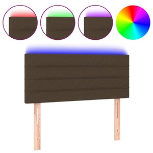 vidaXL Tête de lit à LED Marron Foncé 80x5x78/88 cm Tissu