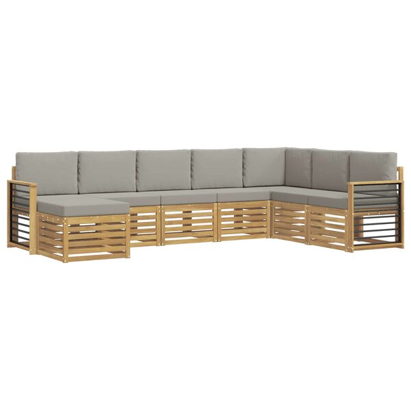 vidaXL Ensemble de canapés d'extérieur 8 pc Blanc et gris clair
