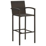 vidaXL Ensemble de bar d'extérieur 5 Pièces accoudoir Poly rotin Marron