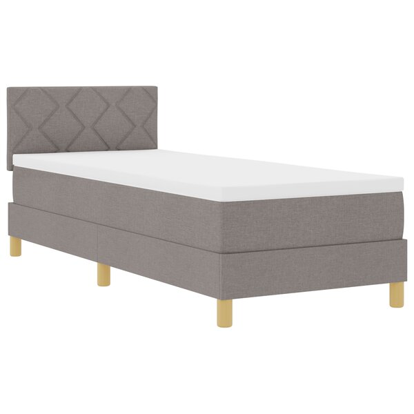 vidaXL Lit à ressorts avec matelas et LED taupe 80x200 cm en tissu