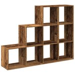 vidaXL Étagère séparatrice de pièce à 3 niveaux vieux bois