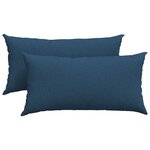 vidaXL Coussins de canapé 2 pc tissu Bleu 80 x 40 cm