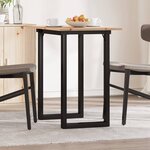 vidaXL Table à manger cadre en O 80x50x75 cm bois de pin massif fonte