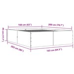 vidaXL Cadre de lit sans matelas noir 160x200 cm