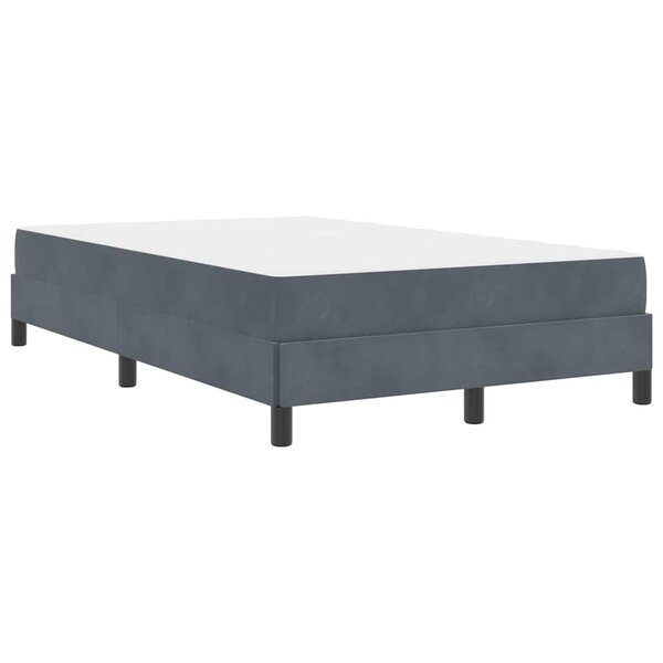 vidaXL Lit boxspring avec matelas Gris foncé 120 x 220 cm Velours